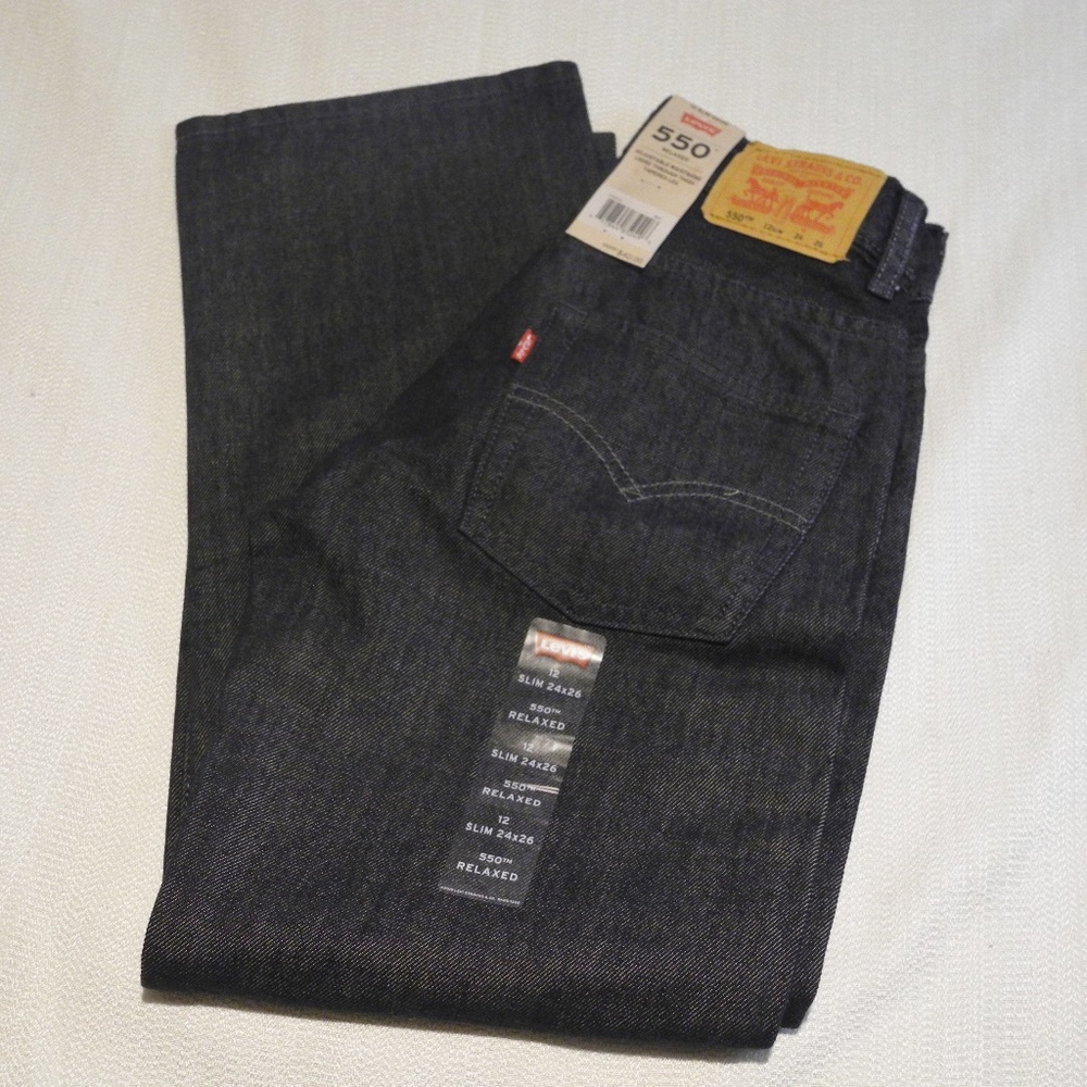 NWT Levi 550 Boy's Relaxed Fit Sz 12 Slim 24 x  26